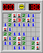 Minesweeper, solving example, section 13